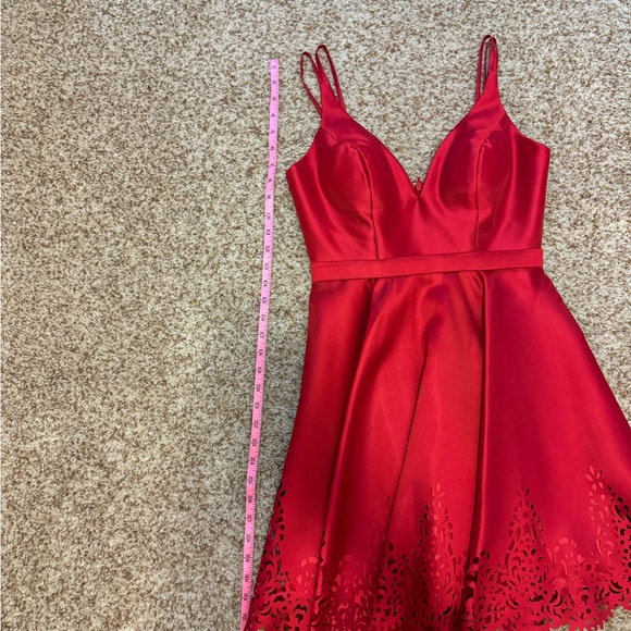 Sherri Hill A-Line Flare Formal Red Dress S50678 - Picture 6 of 12